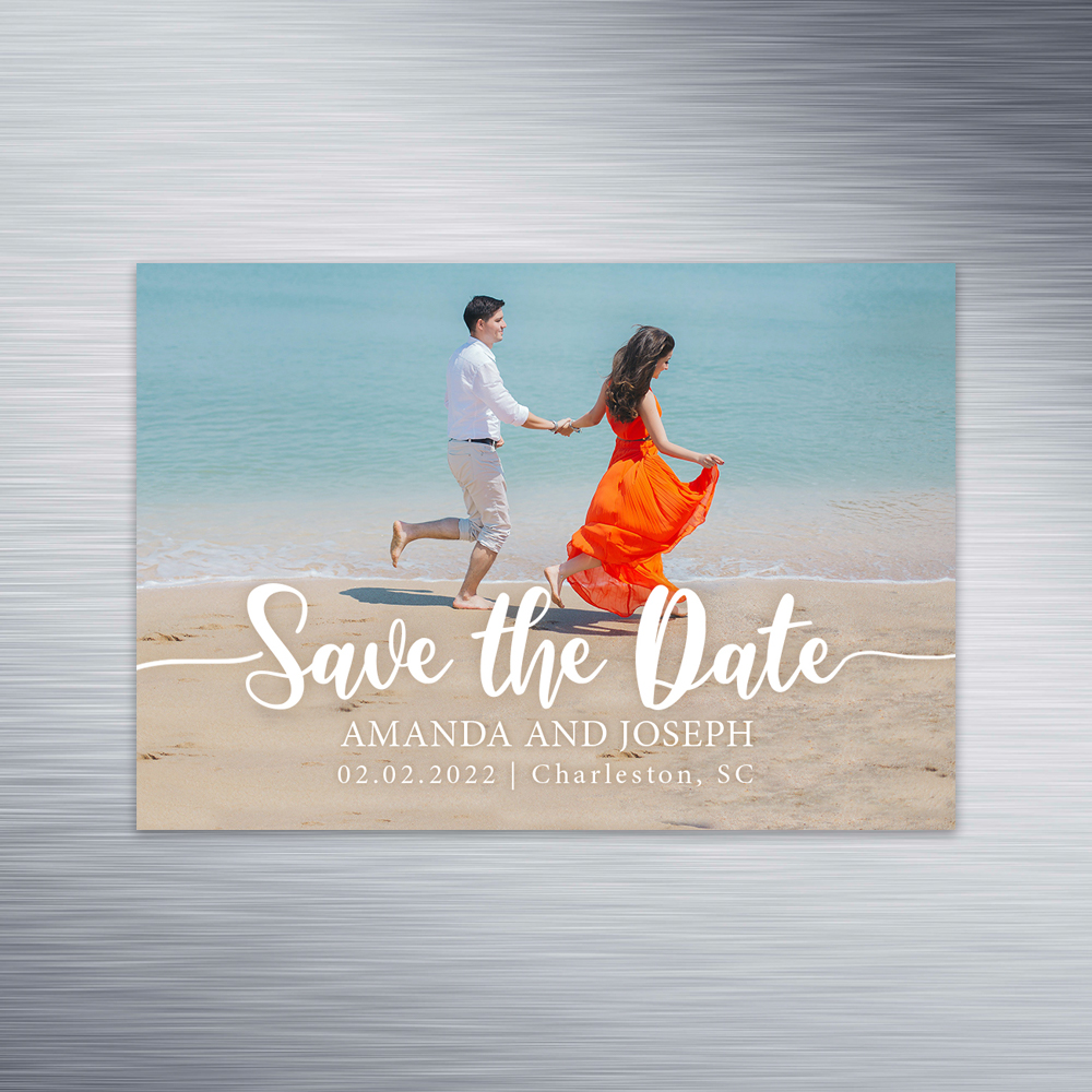 Custom 6.25” rectangle save the date photo picture magnets for weddings