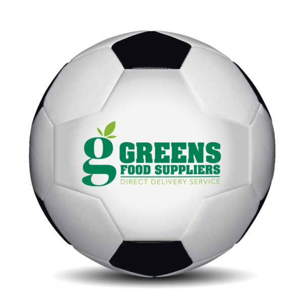 Custom medium 24” circumference size 3 logo photo soccer ball synthetic leather