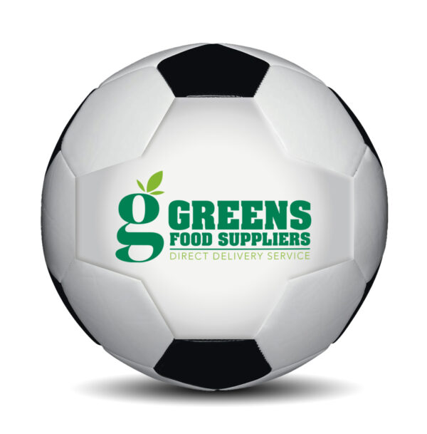 Custom medium 24” circumference size 3 logo photo soccer ball synthetic leather